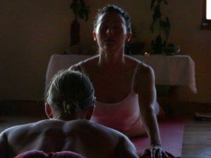 Naomi teaching yoga